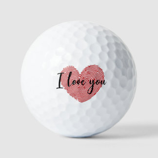 Romantic Fingerprint Heart “I Love You” Sticker Golfballen