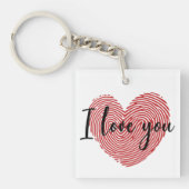Romantic Fingerprint Heart “I Love You” Sticker Sleutelhanger (voorkant)