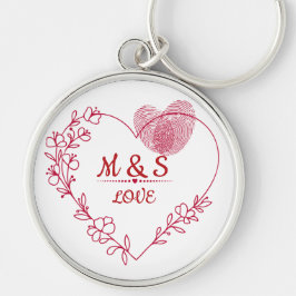 Romantic Fingerprint Heart Keychain