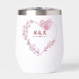 Romantic Fingerprint Heart Stemless Wine Tumbler