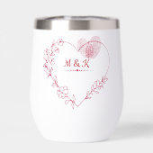 Romantic Fingerprint Heart Stemless Wine Tumbler (Achterkant)