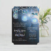 Romantic Firefly Mason Jar Wedding Kaart (Staand voorkant)