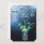 Romantic Firefly Mason Jar Wedding Kaart (Achterkant)