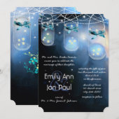 Romantic Firefly Mason Jar Wedding Kaart (Voorkant / Achterkant)