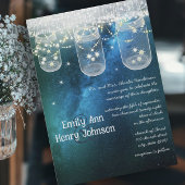 Romantic Firefly Mason Jar Wedding Kaart