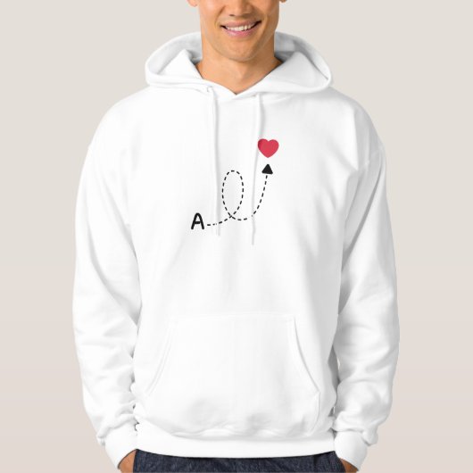Romantic First Letter Love Design Hoodie (Voorkant)