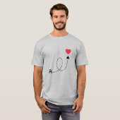 Romantic First Letter Love Design  T-shirt (Voorkant volledig)