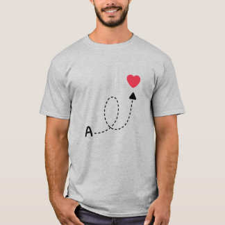 Romantic First Letter Love Design  T-shirt