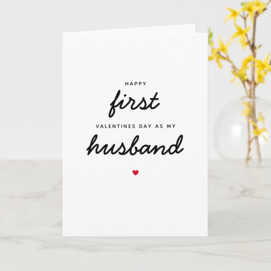 Romantic First Valentijnsdag As My Husband Hubby Kaart (Gele Bloem)