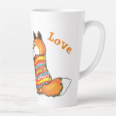 Romantic Flaming Love Fox Foxes W/Custom Names Latte Mok (Rechts)