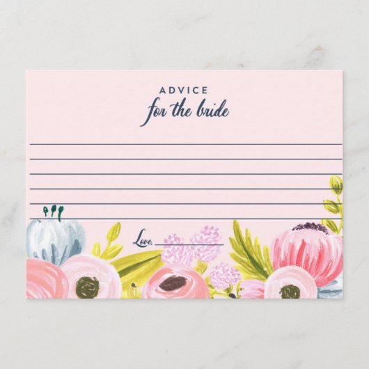 Romantic Floral Advice for the Bride Cards Advieskaart (Voorkant)
