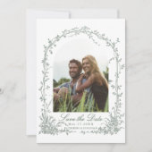 Romantic Floral Arch Garden Wedding Photo Save The Date (Voorkant)