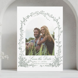 Romantic Floral Arch Garden Wedding Photo Save The Date