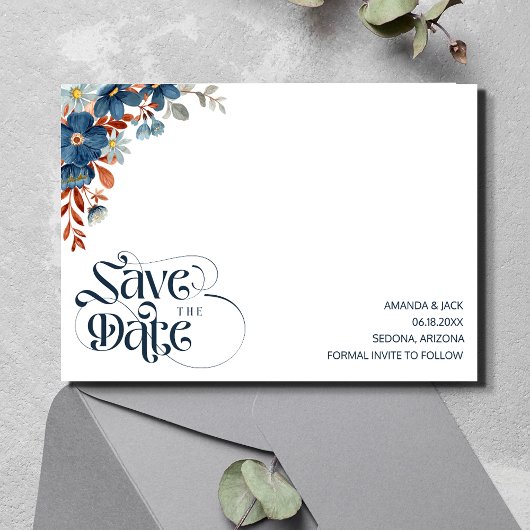 Romantic Floral Arch Photo Wedding Save The Date
