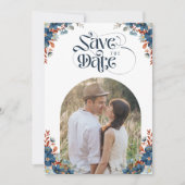 Romantic Floral Arch Photo Wedding Save The Date (Voorkant)