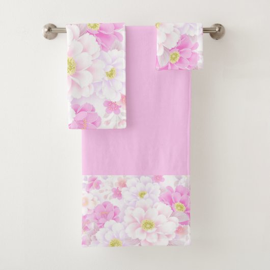 Romantic Floral Bath Towel Set Bad Handdoek (Insitu)