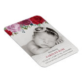 Romantic Floral Blooms Foto geboorteaankondiging Magneet (Rechterzijde)