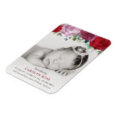 Romantic Floral Blooms Foto geboorteaankondiging Magneet (Linkerzijde)