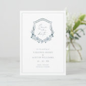 Romantic Floral Blue Save the Date (Staand voorkant)