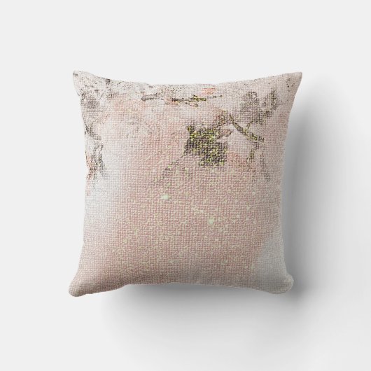 Romantic Floral Blush-Pink Monogram Calligrafie Kussen (Achterkant)