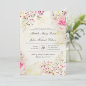 Romantic Floral Boho Rehearsal Dinner Invitation Kaart (Staand voorkant)
