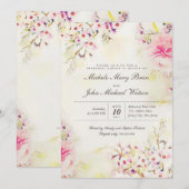 Romantic Floral Boho Rehearsal Dinner Invitation Kaart (Voorkant / Achterkant)