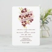 Romantic Floral Bouquet Banner Weddenschap Kaart (Staand voorkant)