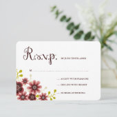 Romantic Floral Bouquet Banner Wedding RSVP (Staand voorkant)