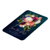 Romantic Floral Bouquet Emerald Green Gold Wedding Magneet (Linkerzijde)