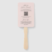 Romantic Floral Bouquet Pink Wedding Program Fan Handwaaier (Achterkant)