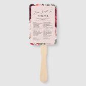 Romantic Floral Bouquet Pink Wedding Program Fan Handwaaier (Voorkant)