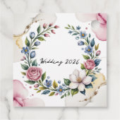 Romantic Floral Bouquet Wedding Bedankjes Labels (Achterkant)