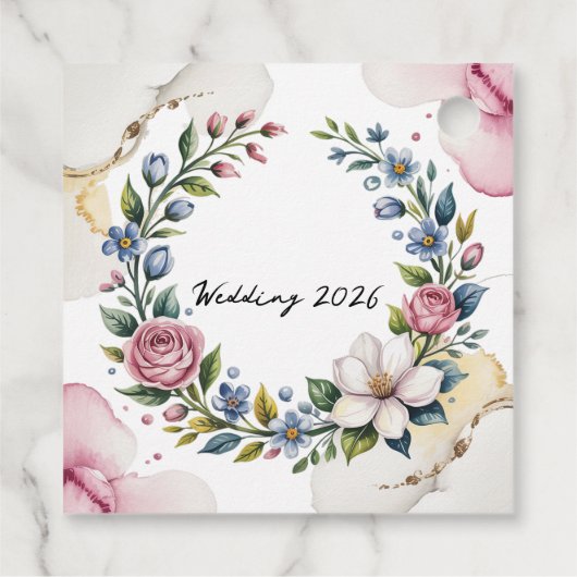 Romantic Floral Bouquet Wedding Bedankjes Labels (Achterkant)