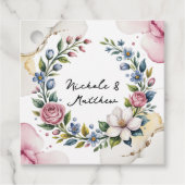 Romantic Floral Bouquet Wedding Bedankjes Labels (Voorkant)