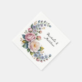 Romantic Floral Bouquet Wedding Servet (Hoek)