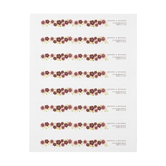 Romantic Floral Bouquet Wraparound Address Label (Vel)