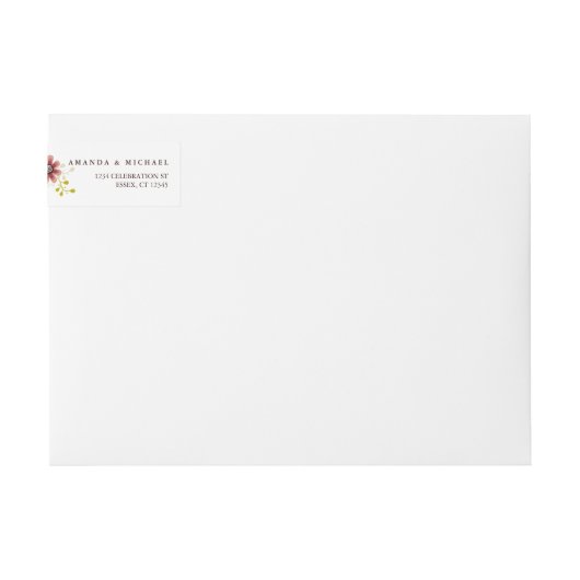 Romantic Floral Bouquet Wraparound Address Label (Voorkant)