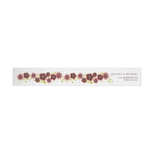 Romantic Floral Bouquet Wraparound Address Label (Individueel)