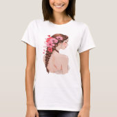 Romantic Floral Braid with Roses T-shirt (Voorkant)