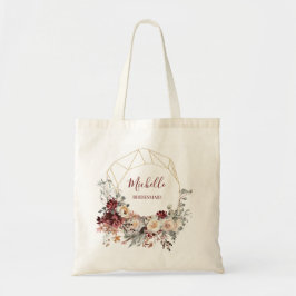 Romantic Floral Bridal Party Tote Bag