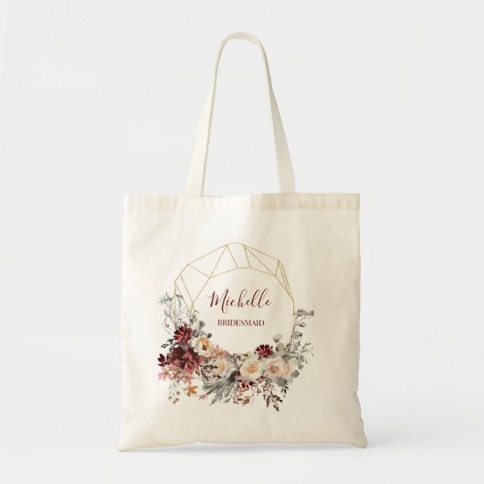 Romantic Floral Bridal Party Tote Bag (Voorkant)