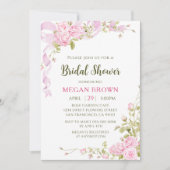 Romantic Floral Bridal Shower Elegant Gadren Style Kaart (Voorkant)