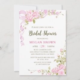 Romantic Floral Bridal Shower Elegant Gadren Style Kaart