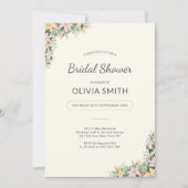 Romantic Floral Bridal Shower Invitation Kaart (Voorkant)