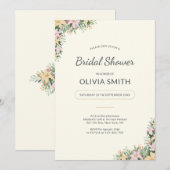 Romantic Floral Bridal Shower Invitation Kaart (Voorkant / Achterkant)