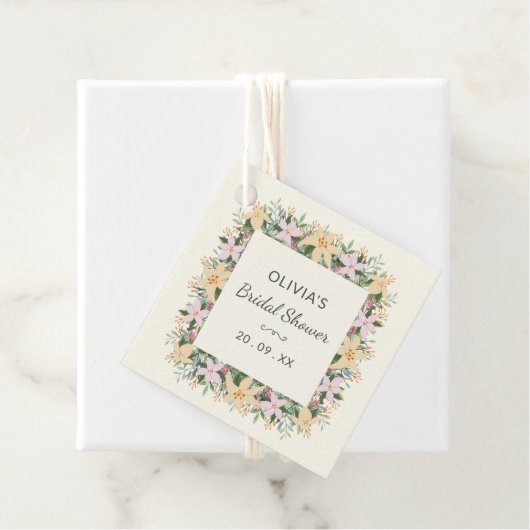 Romantic Floral Bridal Shower Label (In situ)