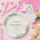 Romantic Floral Bridal Shower Papieren Bordje (Feest)