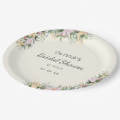 Romantic Floral Bridal Shower Papieren Bordje (Gekanteld)