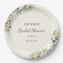 Romantic Floral Bridal Shower Papieren Bordje