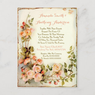 Romantic floral Budget bruiloft Uitnodiging Briefkaart